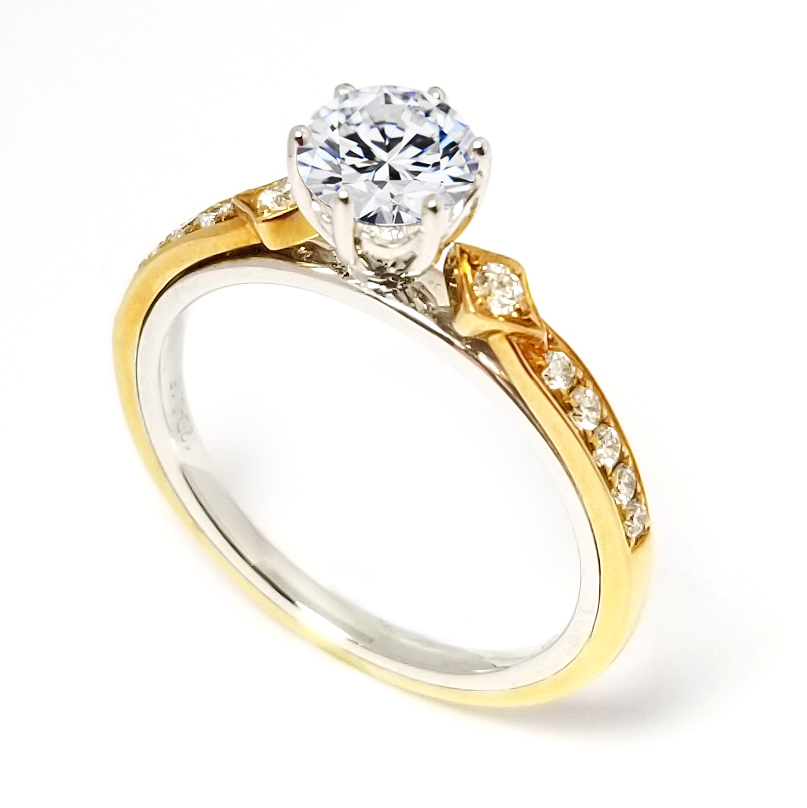 18K白金/黃金天然鑽石戒指托 (RS22HA1277C)