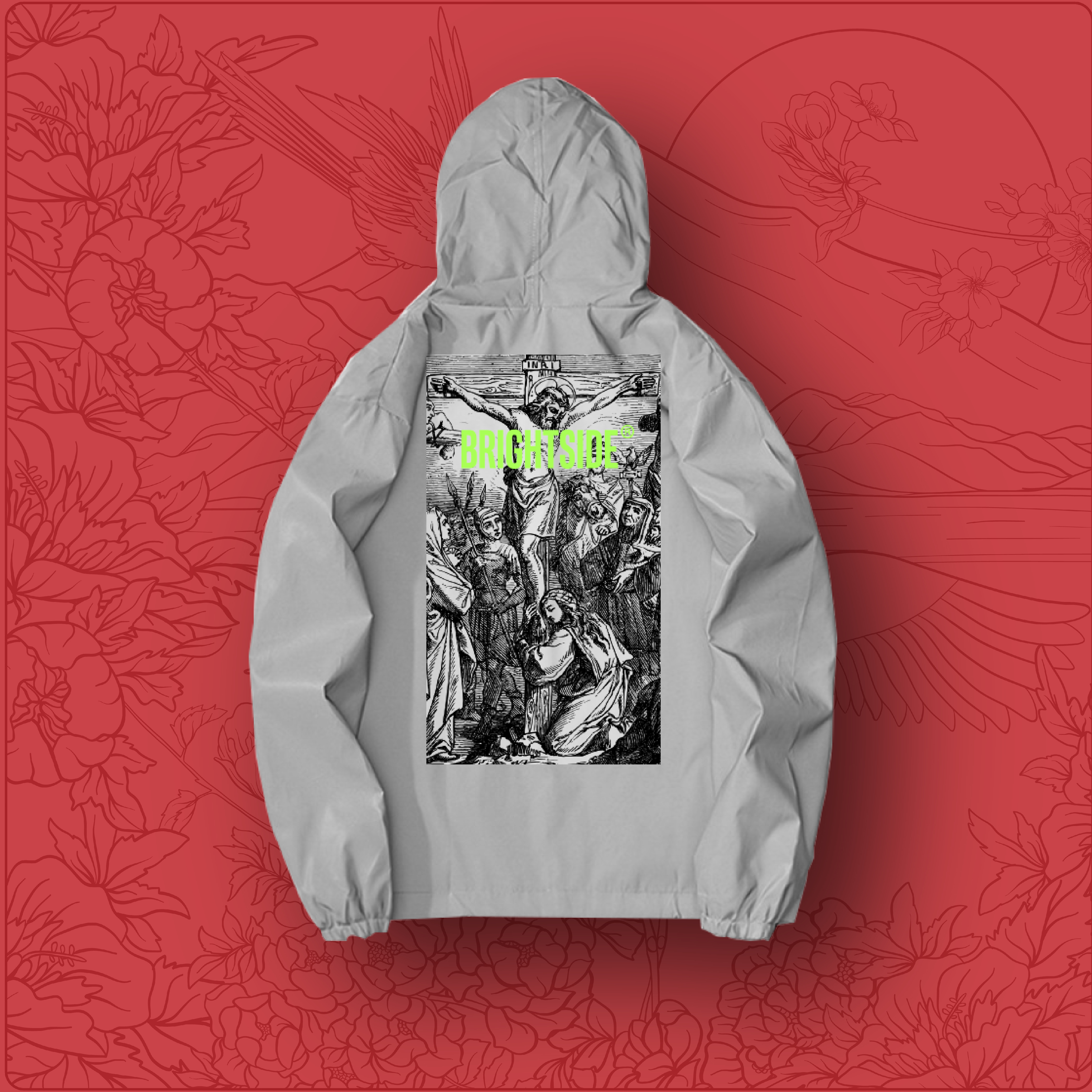 Brightside ®－耶穌黑白受難插畫 反光外套