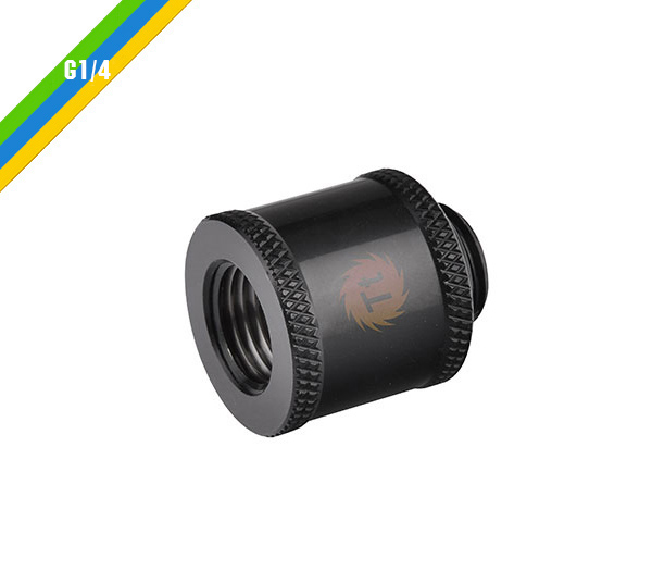 米特3C數位–曜越 Pacific G1/4母頭對公頭20mm延伸管 黑/CL-W046-CU00BL-A