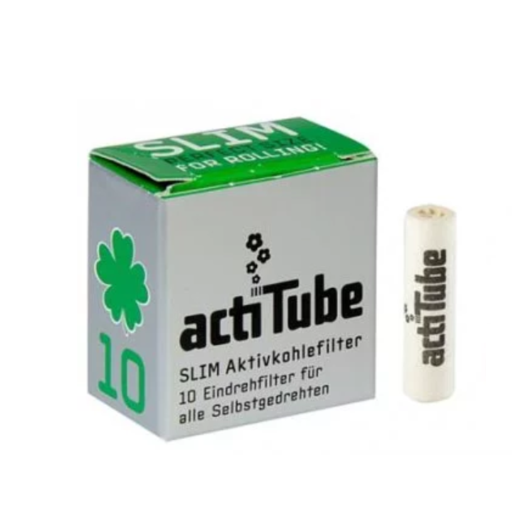 🇩🇪ActiTube - 10pc 6mm Extra Slim Charcoal Filter 活性碳濾嘴