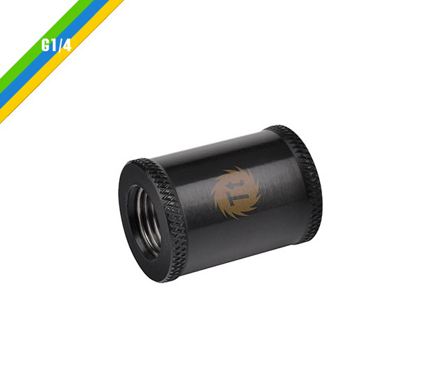 米特3C數位–曜越 Pacific G1/4母頭對母頭30mm延伸管/銀.黑/CL-W050