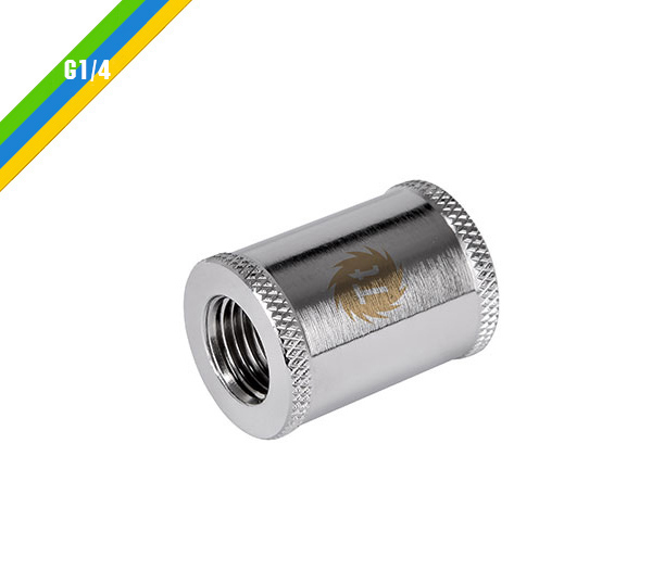 米特3C數位–曜越 Pacific G1/4母頭對母頭30mm延伸管/銀.黑/CL-W050