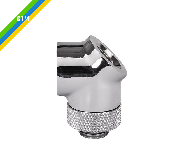 米特3C數位–曜越 Pacific G1/4 45度管接頭/銀/CL-W051-CU00SL-A