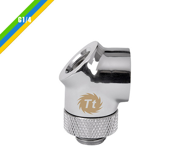 米特3C數位–曜越 Pacific G1/4 45 & 90度管接頭/銀.黑/CL-W053-CU00SL-A/CL-W053-CU00BL-A