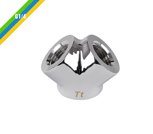 米特3C數位–曜越 Pacific G1/4 Y型管接頭/銀/CL-W054-CU00SL-A