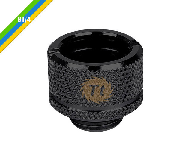 米特3C數位–曜越Pacific G1/4 PETG Tube5/8吋(16mm)OD硬管管接頭/銀.黑CL-W064