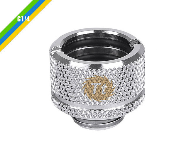 米特3C數位–曜越Pacific G1/4 PETG Tube5/8吋(16mm)OD硬管管接頭/銀.黑CL-W064