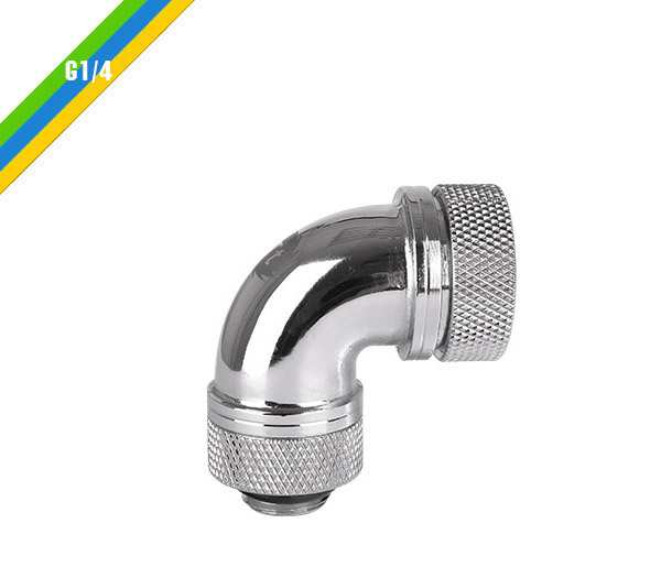 米特3C數位–曜越 Pacific G1/4 PETG硬管專用90度管接頭外徑16mm/銀.黑/CL-W097-CA00SL-A/CL-W097-CA00BL-A