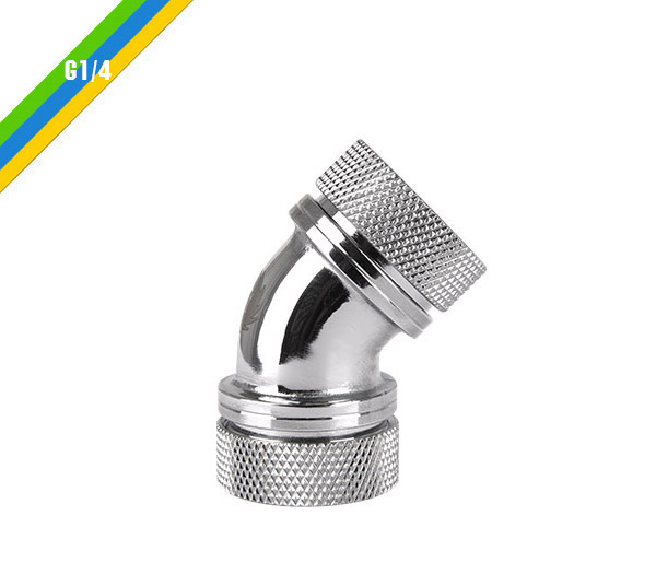 米特3C數位–曜越Pacific G1/4 PETG硬管專用45度雙管接頭外徑16mm/銀.黑/CL-W098-CA00SL-A/CL-W098-CA00BL-A