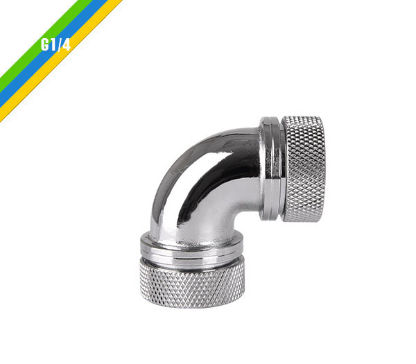 米特3C數位–曜越Pacific G1/4 PETG硬管專用90度雙管接頭外徑16mm/銀.黑/CL-W099-CA00SL-A/CL-W099-CA00BL-A