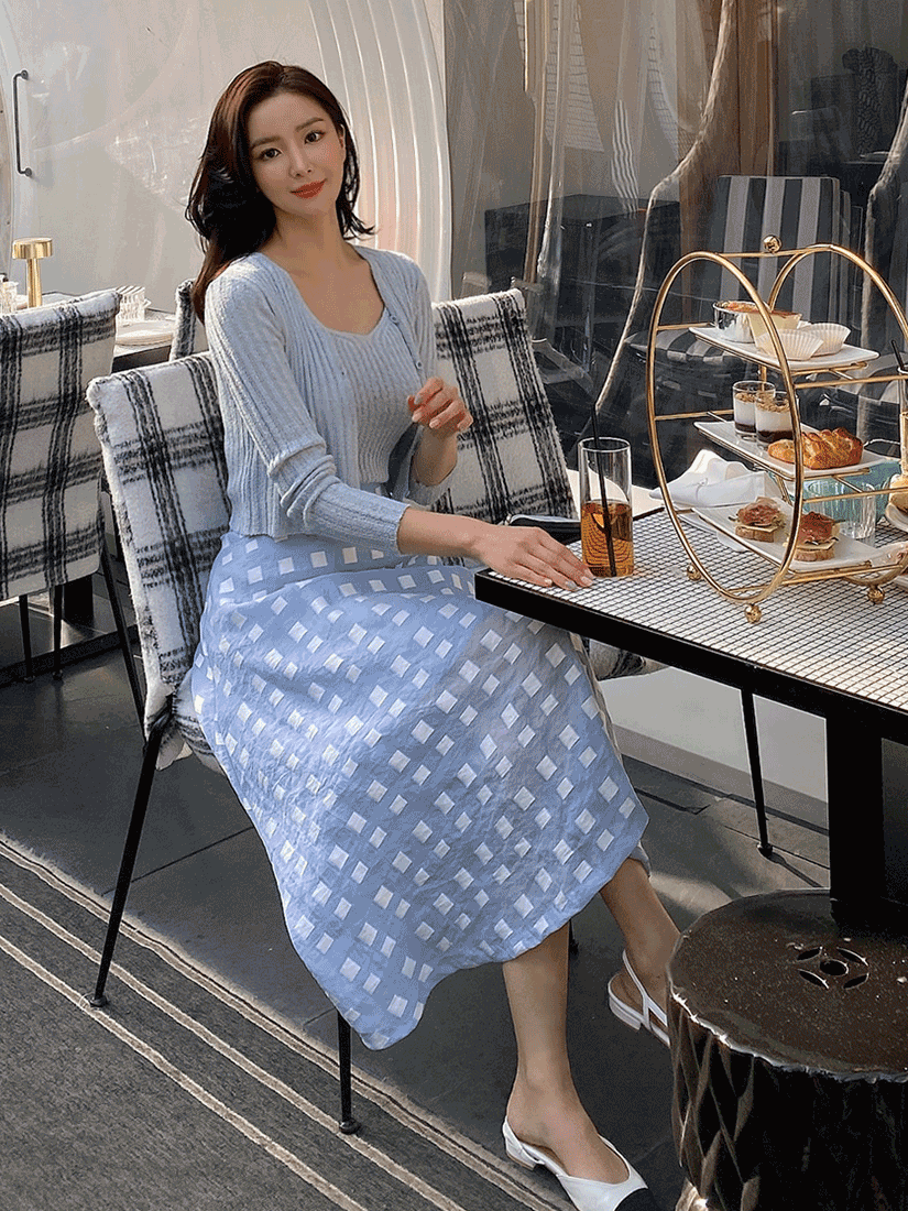 格紋彈性裙 [ 2色 / Free ]
