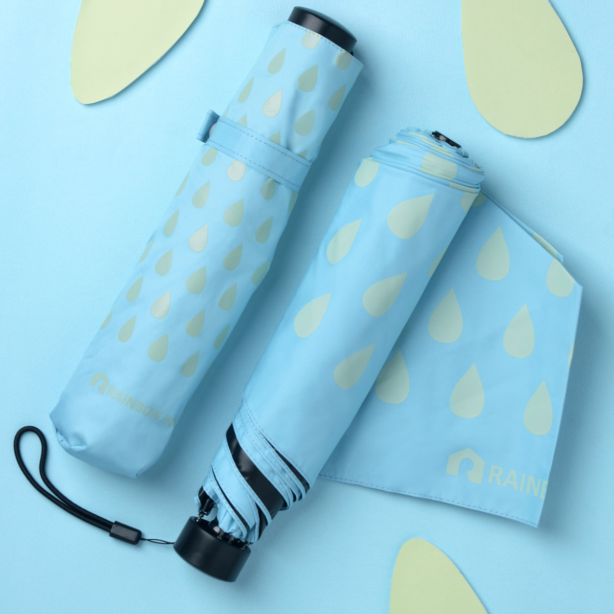 Rainbow House 晴雨傘 彩虹 輕量 防曬 防風 雨 雨滴 雨點 雨水