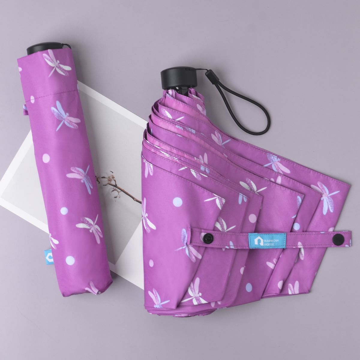 Rainbow House 晴雨傘 蜻蜓飛飛 防風 防曬 輕量 大傘面