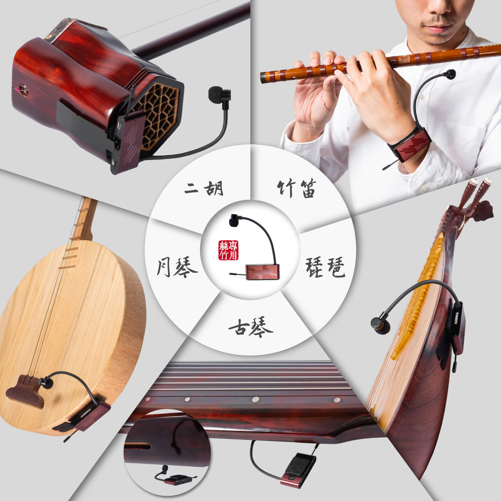 ISOLO絲竹樂器麥克風收音固定方式