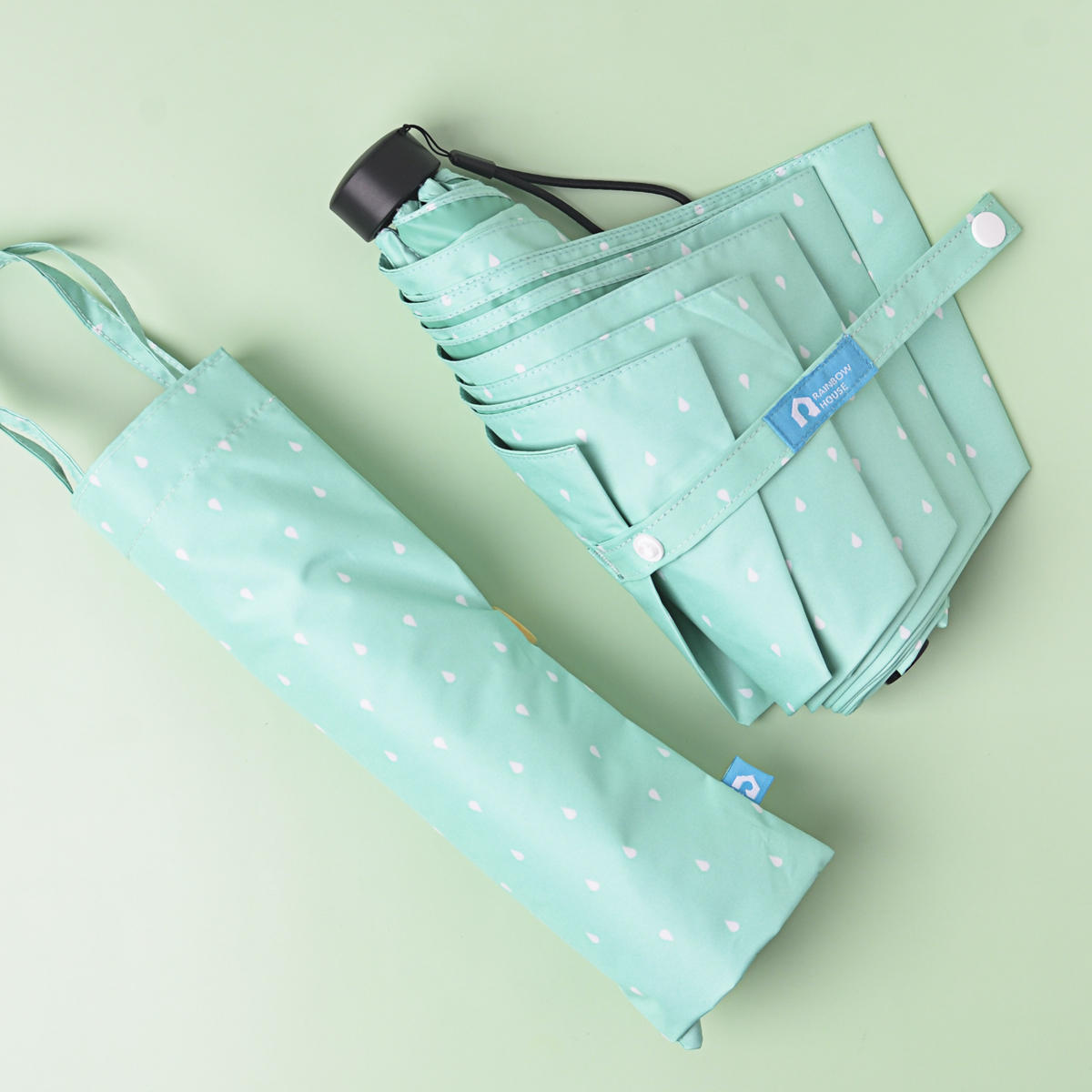 Rainbow House 晴雨傘 馬卡龍物語 輕量 防風 提袋式傘袋 加長中柄