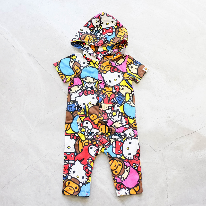 【車庫服飾】SANRIO CHARACTERS X BABY MILO ALL SAFARI HOODIE ROMPERS 嬰兒 連體衣 連身衣 包屁衣