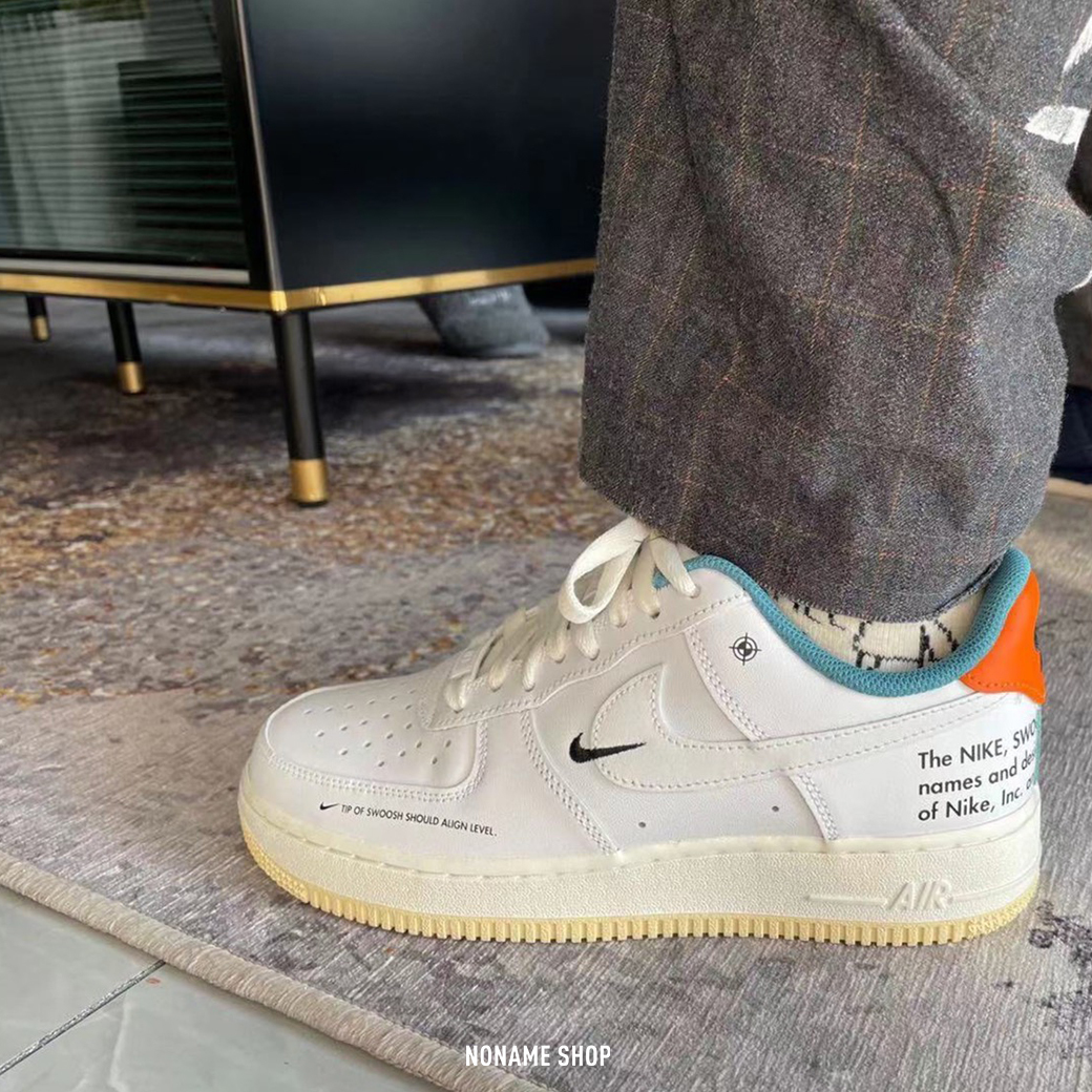 NIKE AIR FORCE 1 OW 標語 白綠 奶油底 解構  小勾 OFF WHITE (男款)