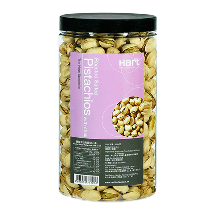 哈特 鹽焗有殼美國開心果 600g [食用日期︰1/12/2026]