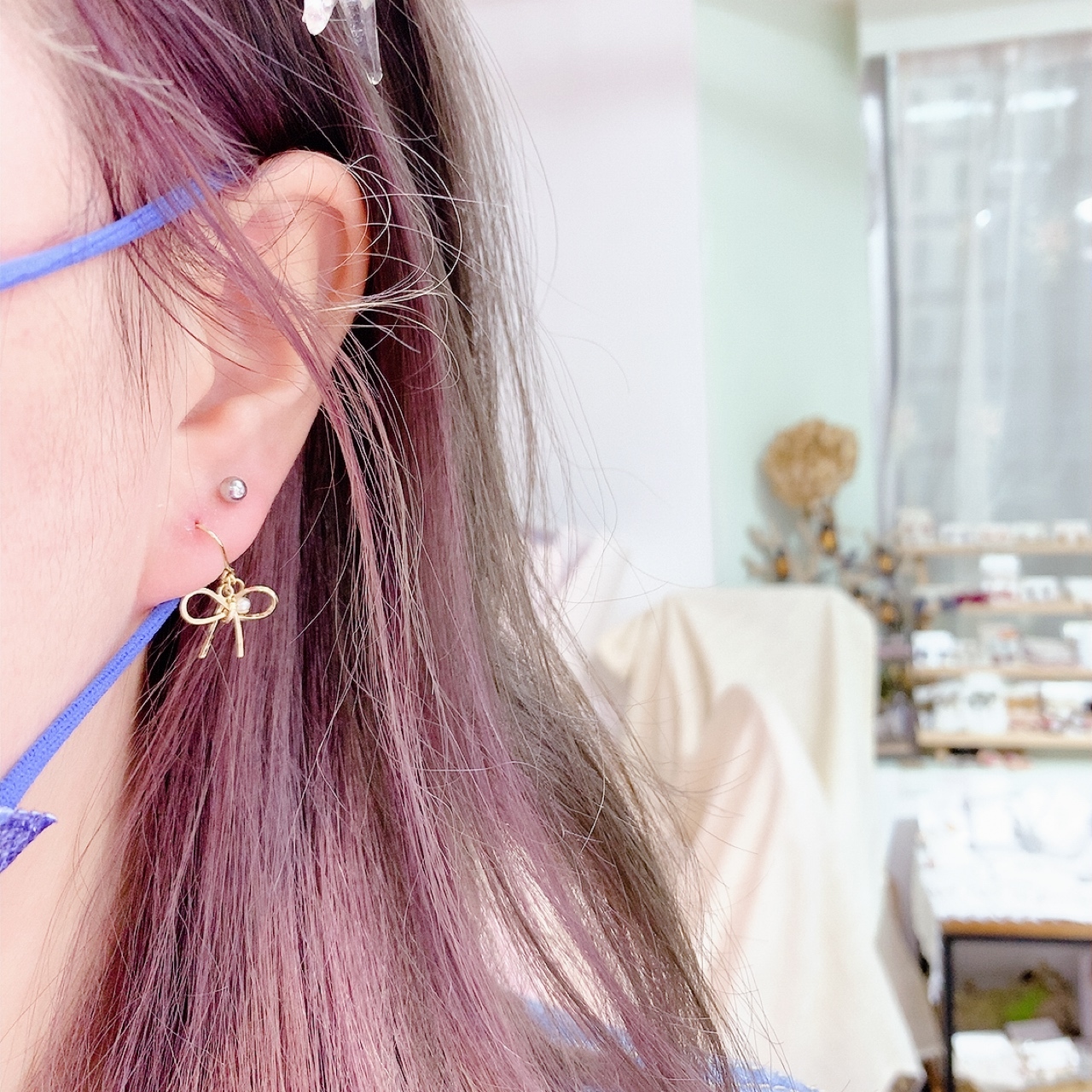 蝴蝶結珍珠耳環/頸鏈 (網站限定優惠)