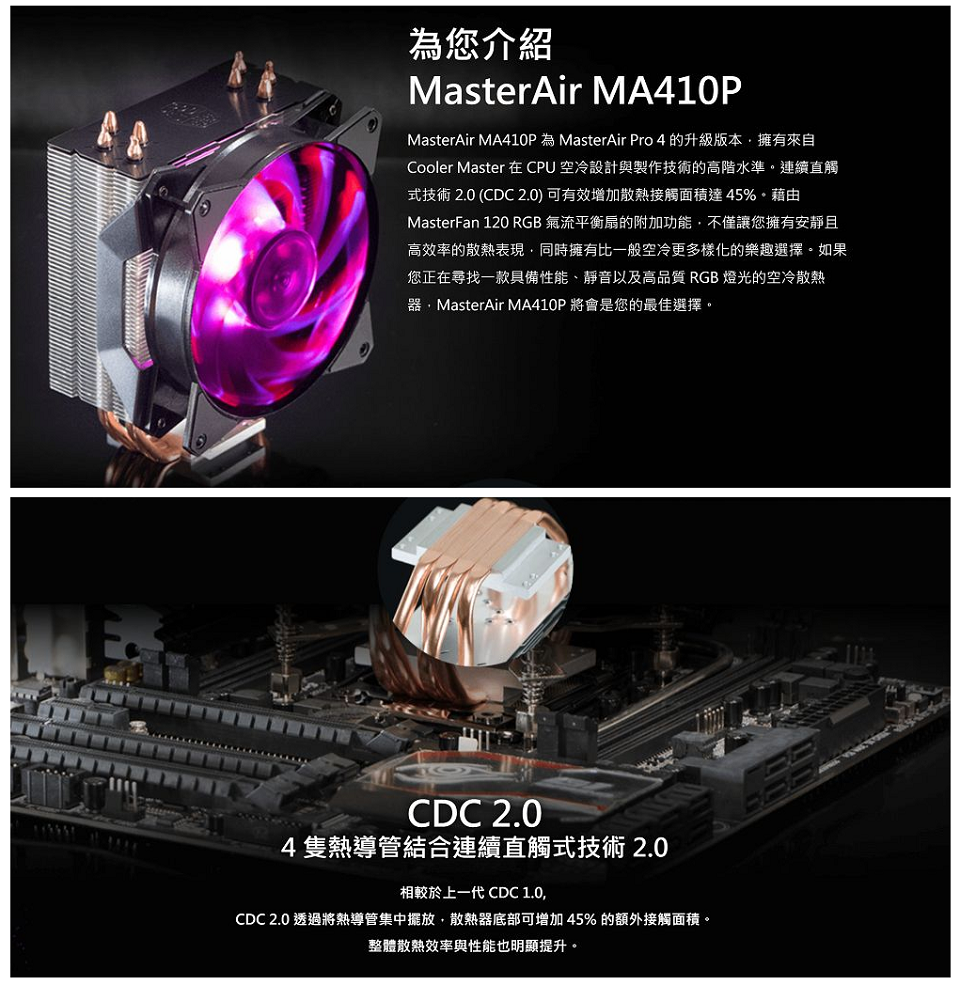 米特3C數位–酷碼Cooler Master MA410P RGB CPU散熱器/MAP-T4PN-220PC-R1
