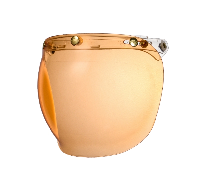 FETURE 銅製黃金色釦鐶PP風鏡 橘色 泡泡鏡片 三釦配件