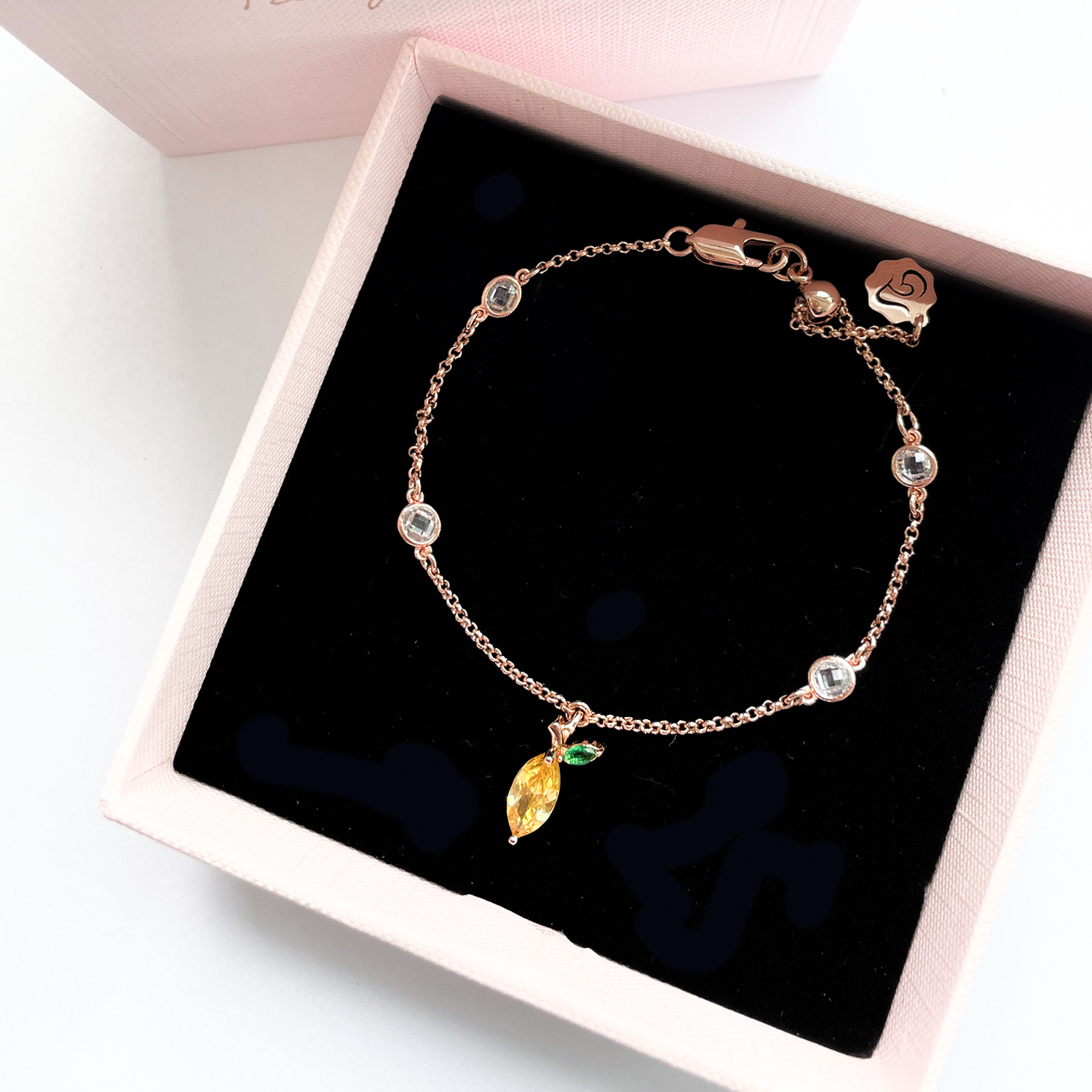 Rose Gold Crystal Lemon Bracelet