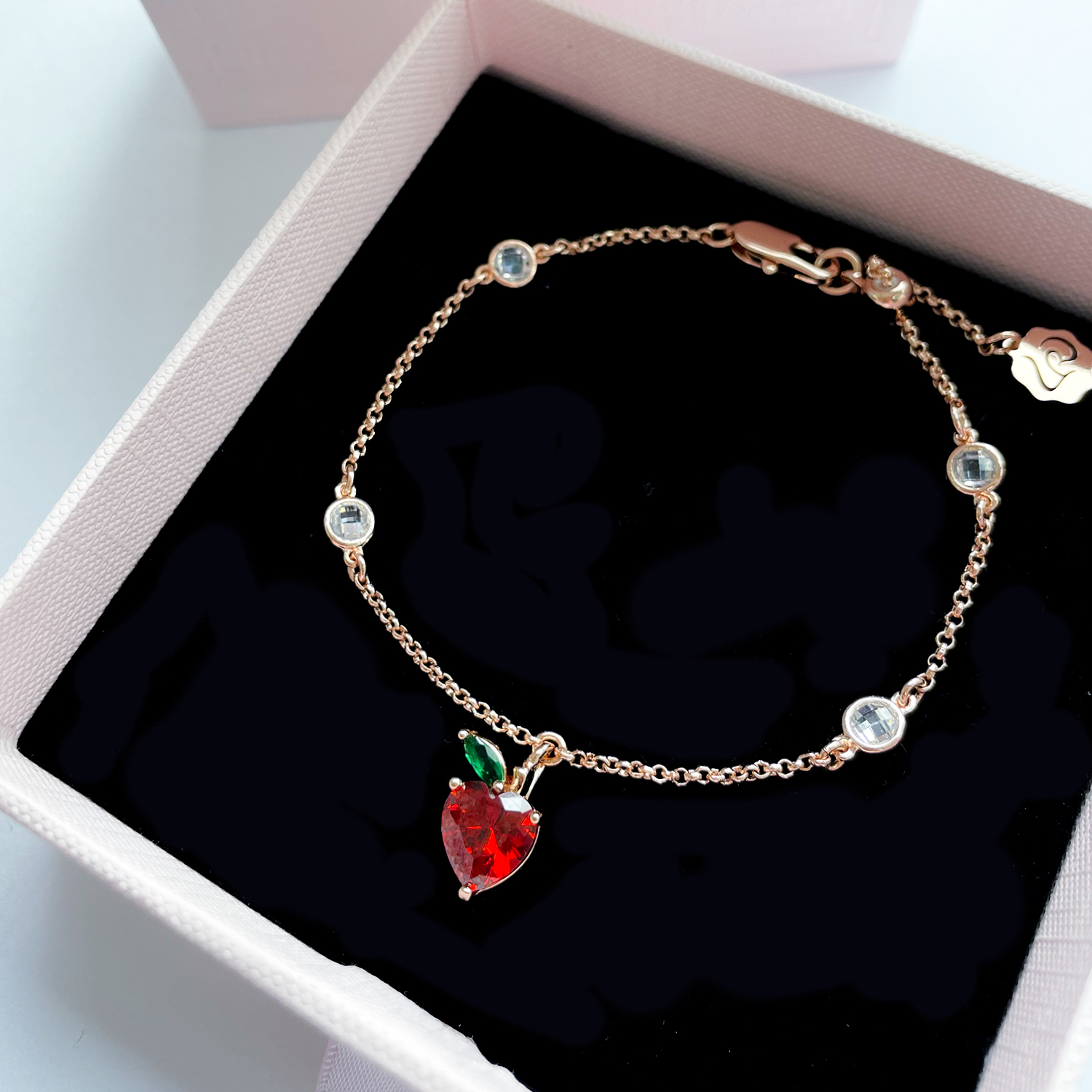 Rose Gold Crystal Apple Bracelet