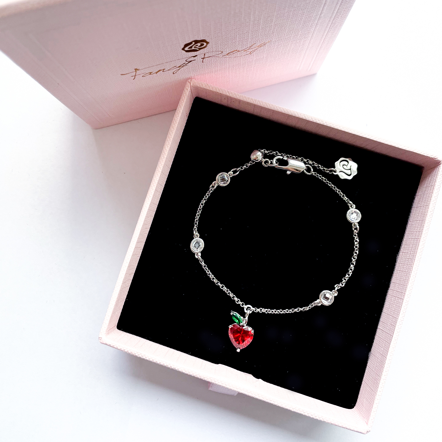 Crystal Apple Bracelet (Silver)