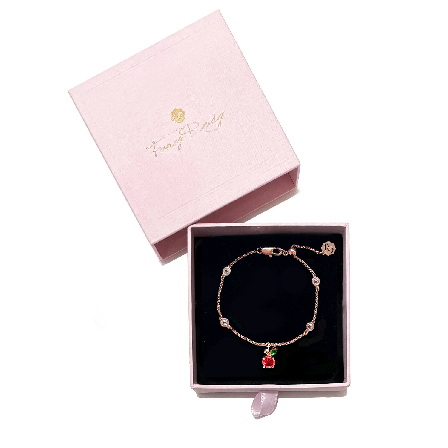 Rose Gold Crystal Peach Bracelet