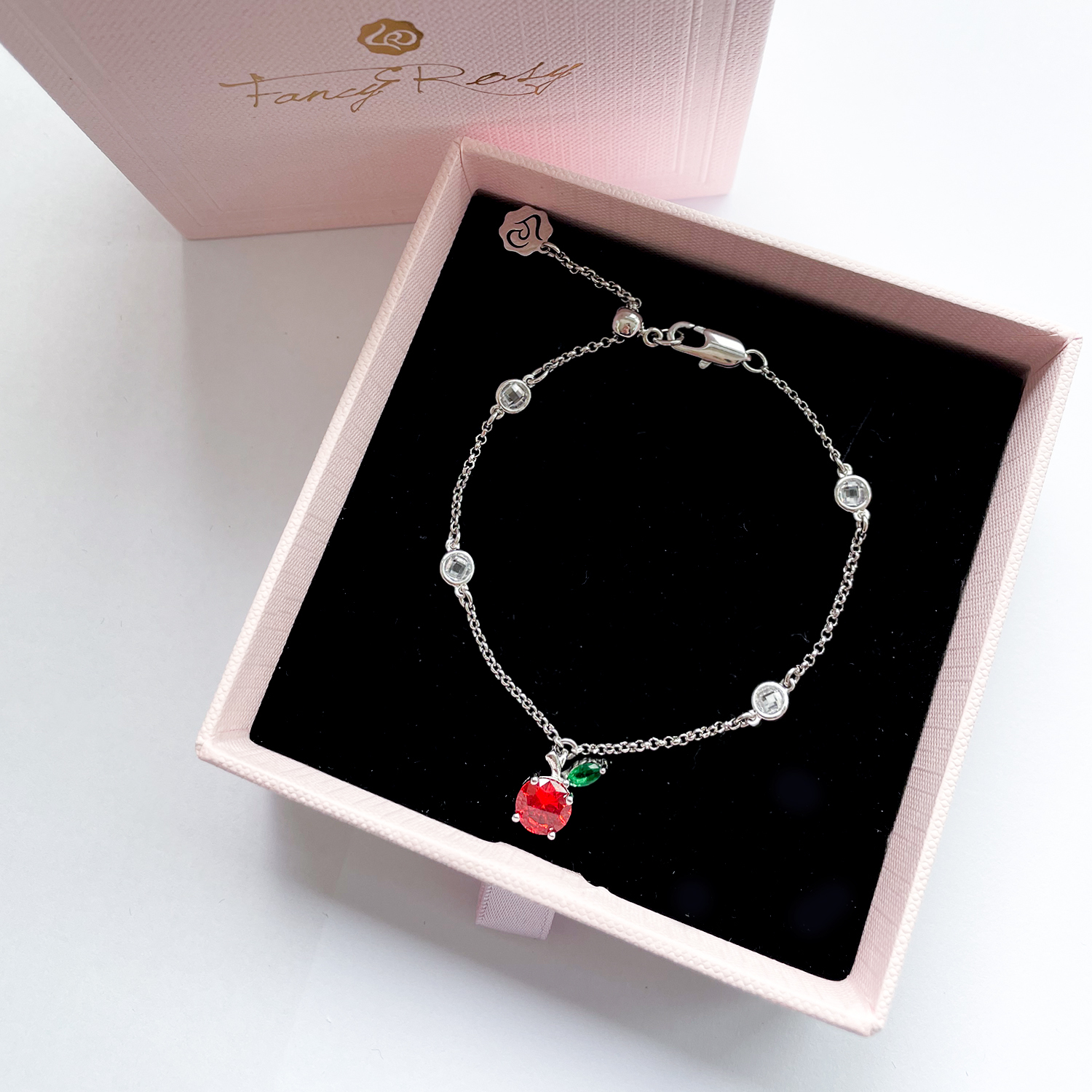 Crystal Peach Bracelet (Silver)