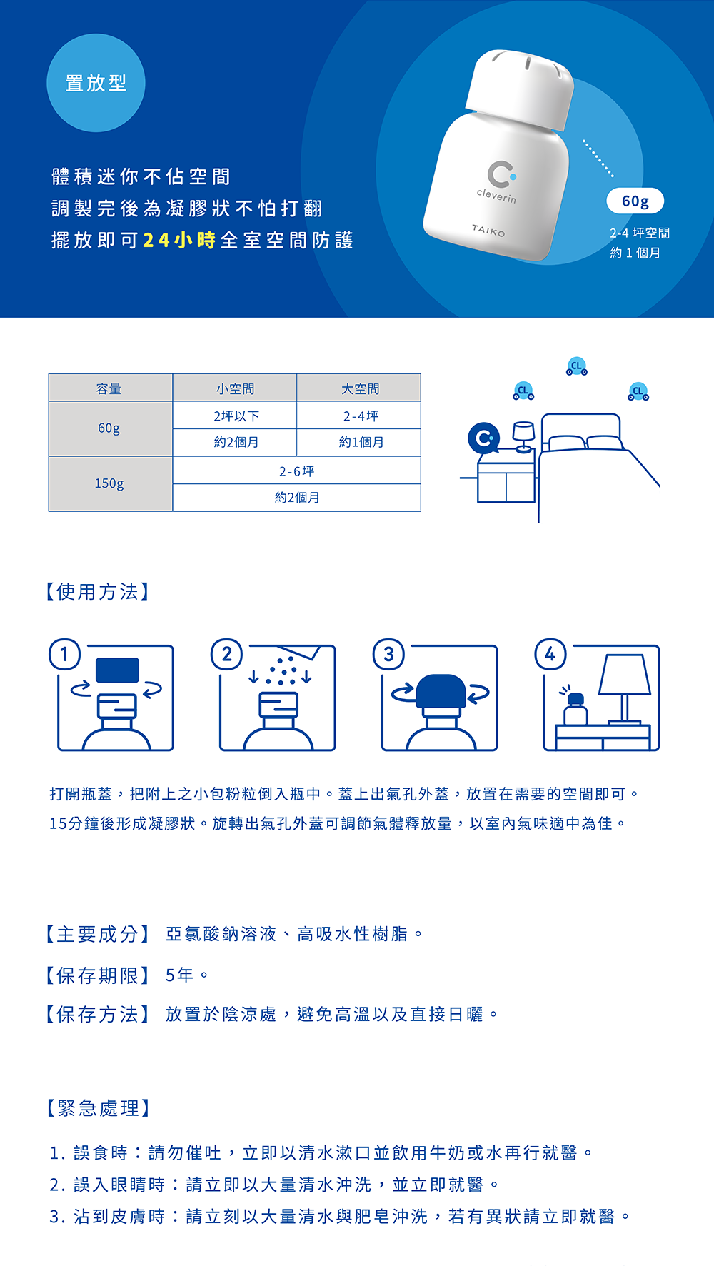 日本 Cleverin 加護靈 - 置放型 經典瓶-60g*1
