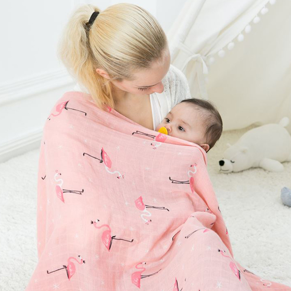 雙層紗竹纖維嬰兒包被浴巾120x120-4款