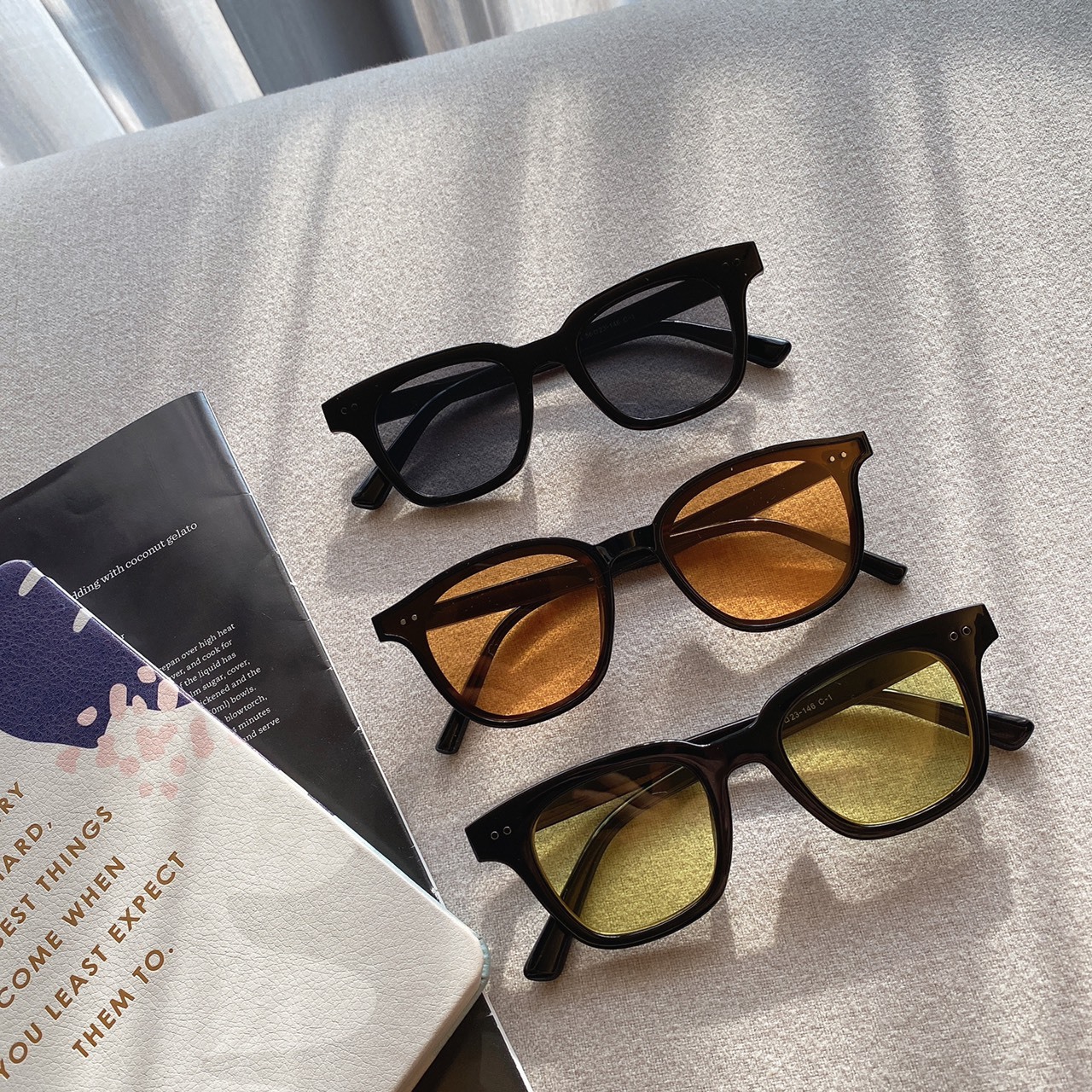 S00864321復古果凍膠框墨鏡/三色