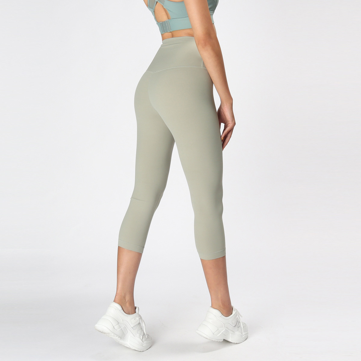 高腰無尷尬線後口袋七分瑜珈/運動/緊身機能褲