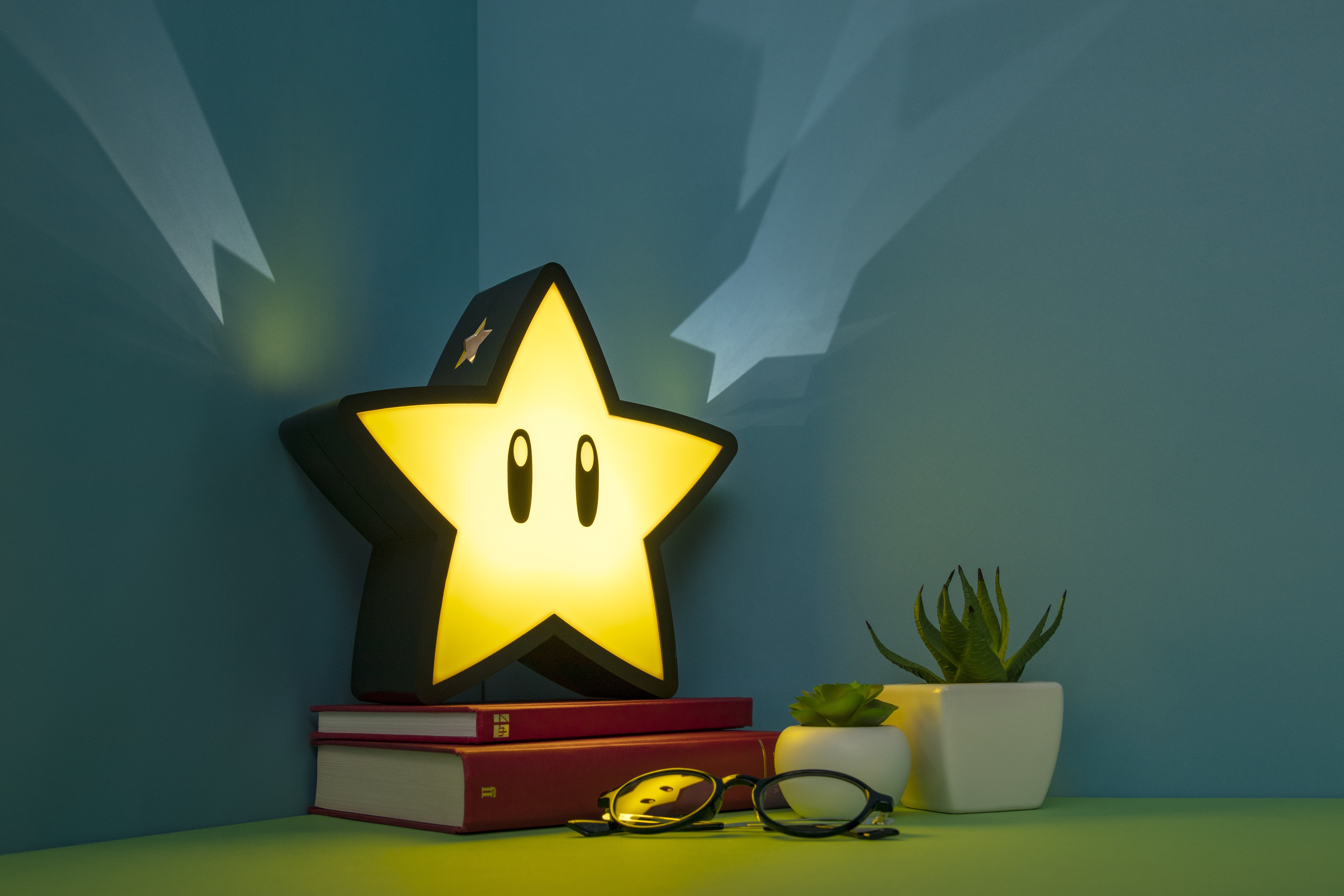 超級瑪利歐無敵星星投射小夜燈