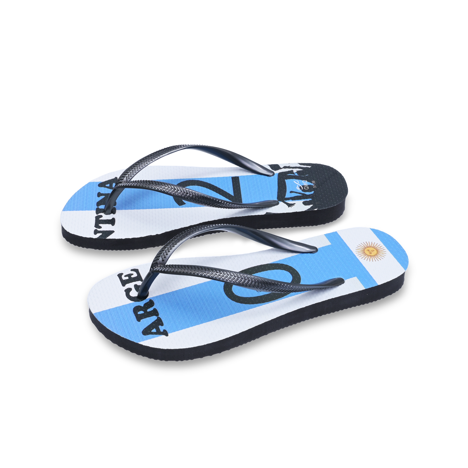 國家隊足球紀念拖鞋 阿根廷 細帶女款天然橡膠人字夾腳拖