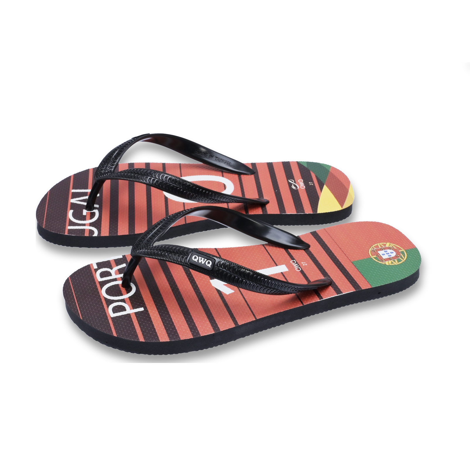 國家隊足球紀念拖鞋 葡萄牙 粗帶男款天然橡膠人字夾腳拖