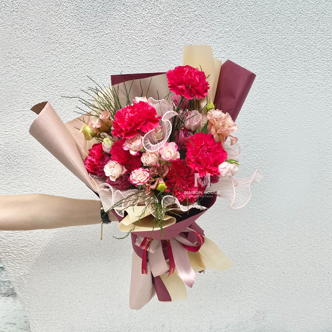 紅色系・韓系花束
