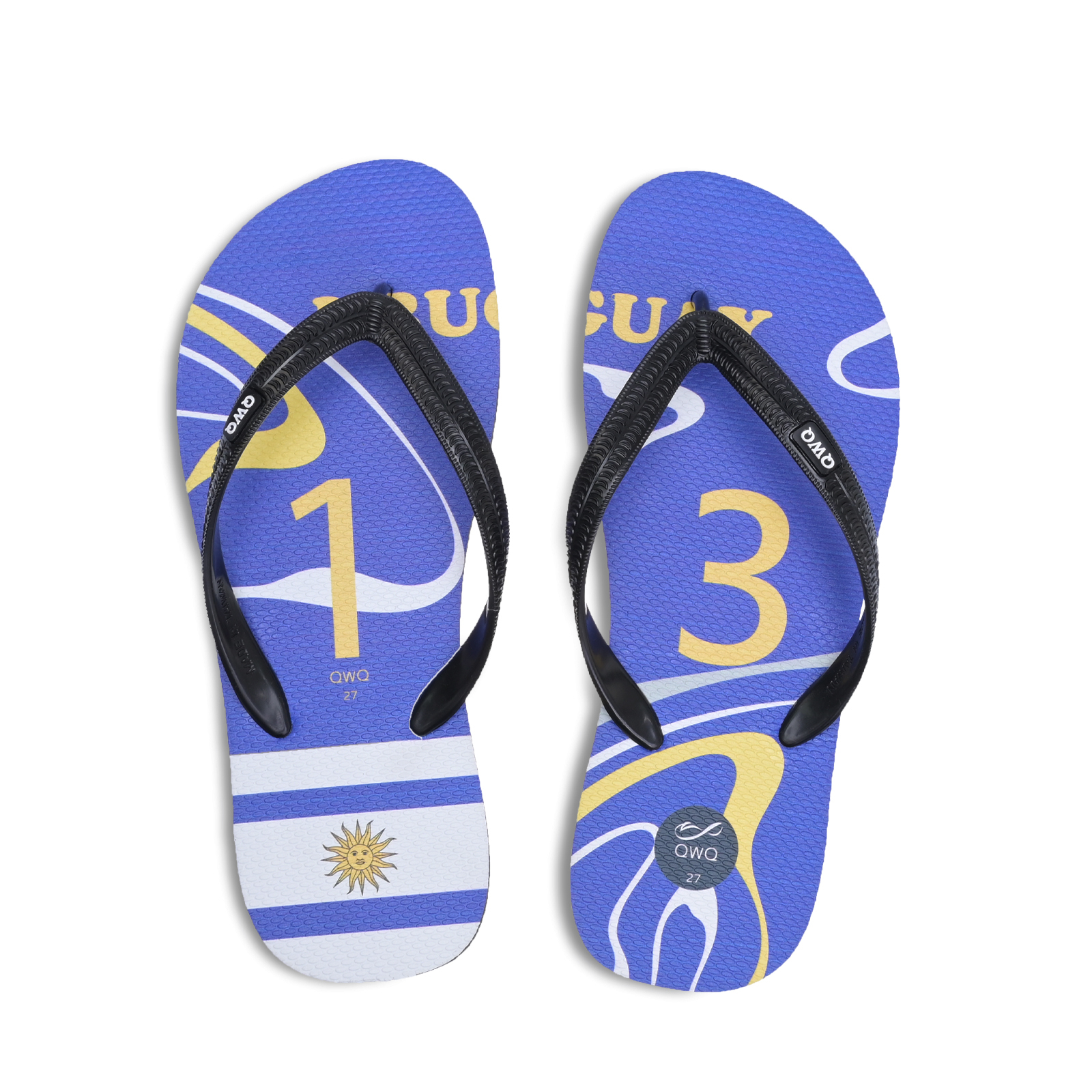 國家隊足球紀念拖鞋 烏拉圭 粗帶男款天然橡膠人字夾腳拖