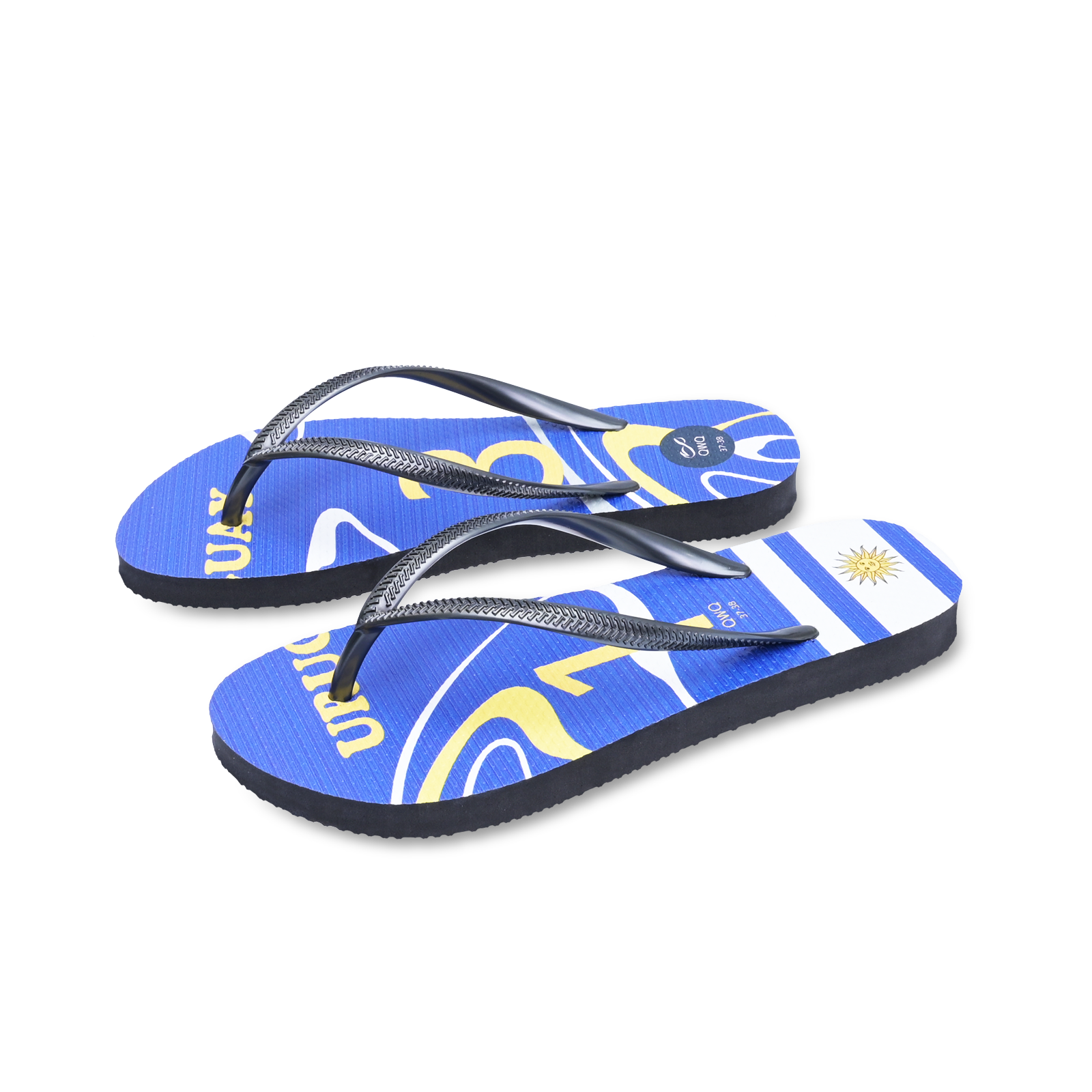 國家隊足球紀念拖鞋 烏拉圭 細帶女款天然橡膠人字夾腳拖