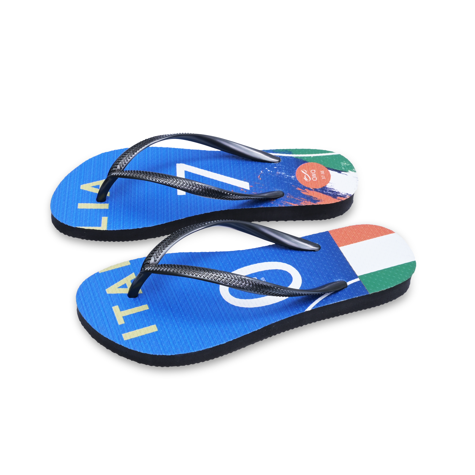 國家隊足球紀念鞋 義大利 細帶女款天然橡膠人字夾腳拖