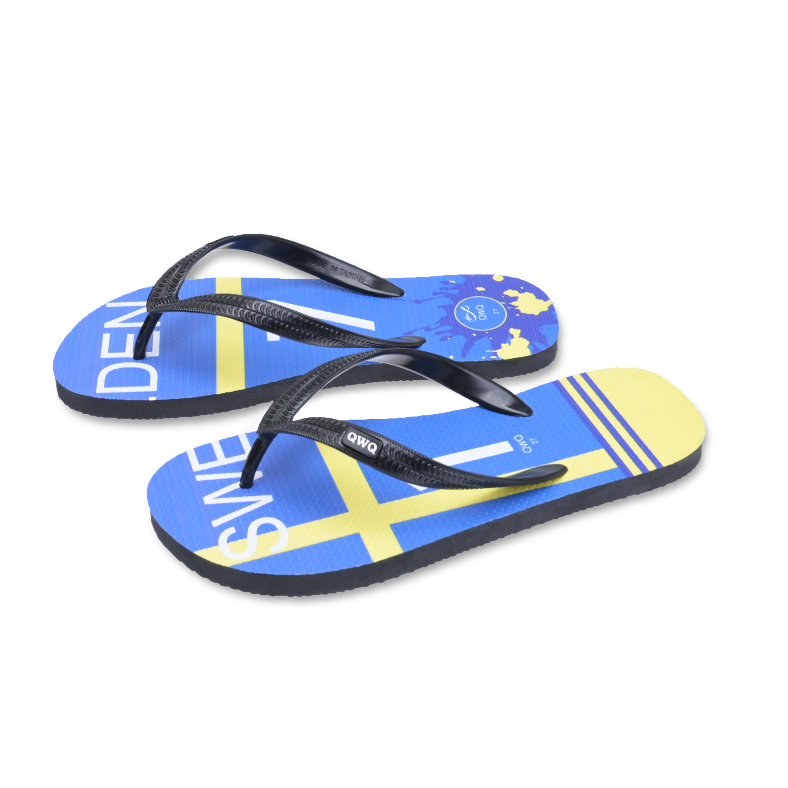 國家隊足球紀念拖鞋 瑞典 粗帶男款天然橡膠人字夾腳拖