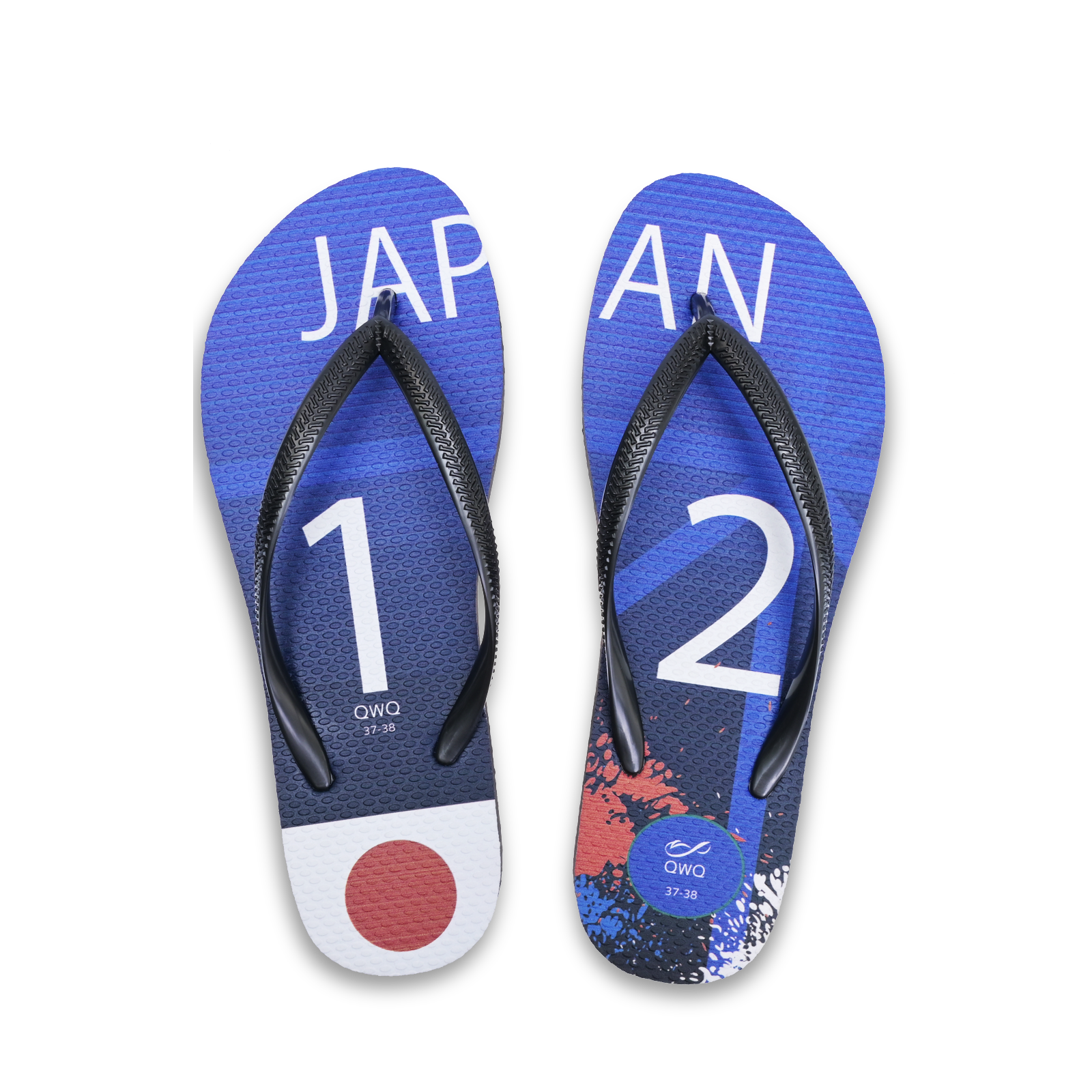 國家隊足球紀念鞋 日本 細帶女款天然橡膠人字夾腳拖