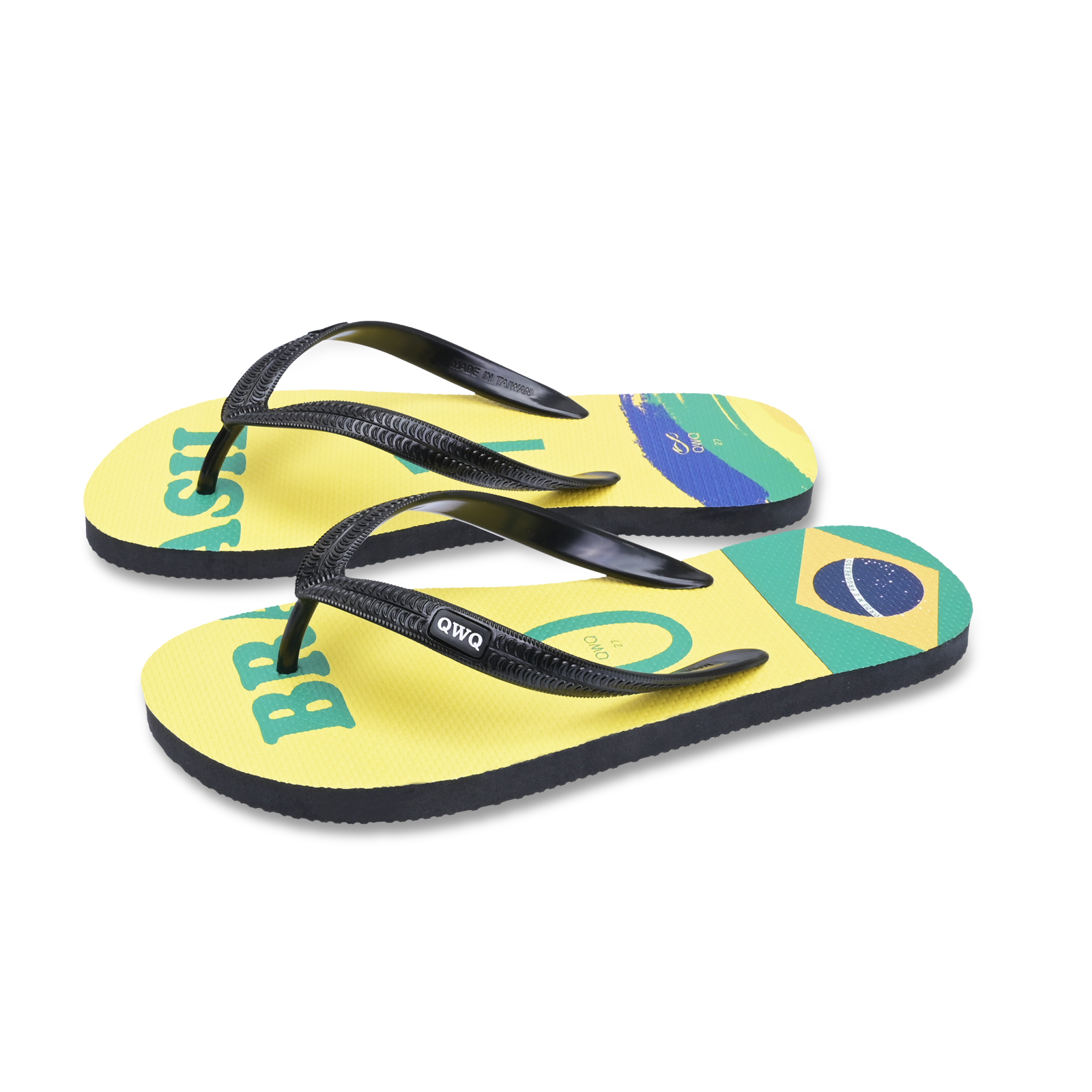 國家隊足球紀念拖鞋 巴西 粗帶男款天然橡膠人字夾腳拖