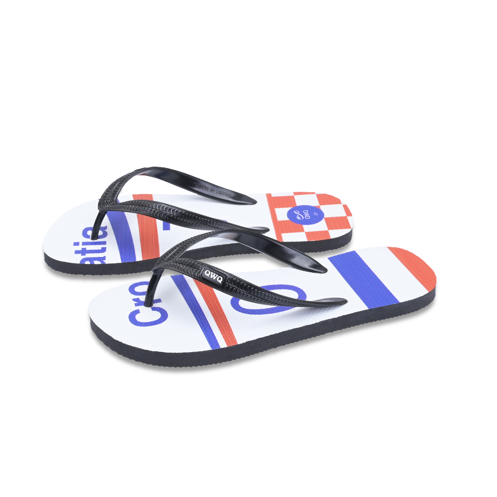 國家隊足球紀念拖鞋鞋 克羅埃西亞 粗帶男款天然橡膠人字夾腳拖