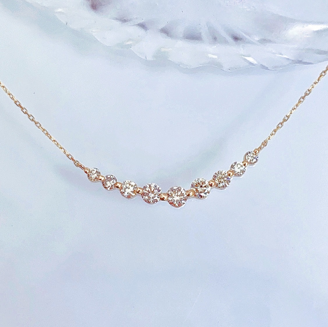 0.30ct弧線鑽石項鍊