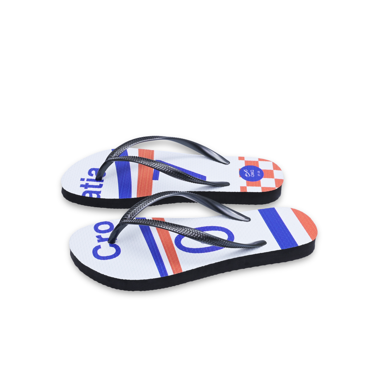 國家隊足球紀念拖鞋鞋 克羅埃西亞 細帶女款天然橡膠人字夾腳拖
