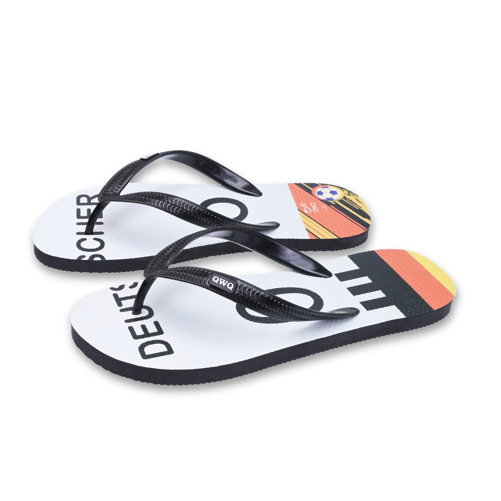 國家隊足球紀念拖鞋 德國 粗帶男款天然橡膠人字夾腳拖