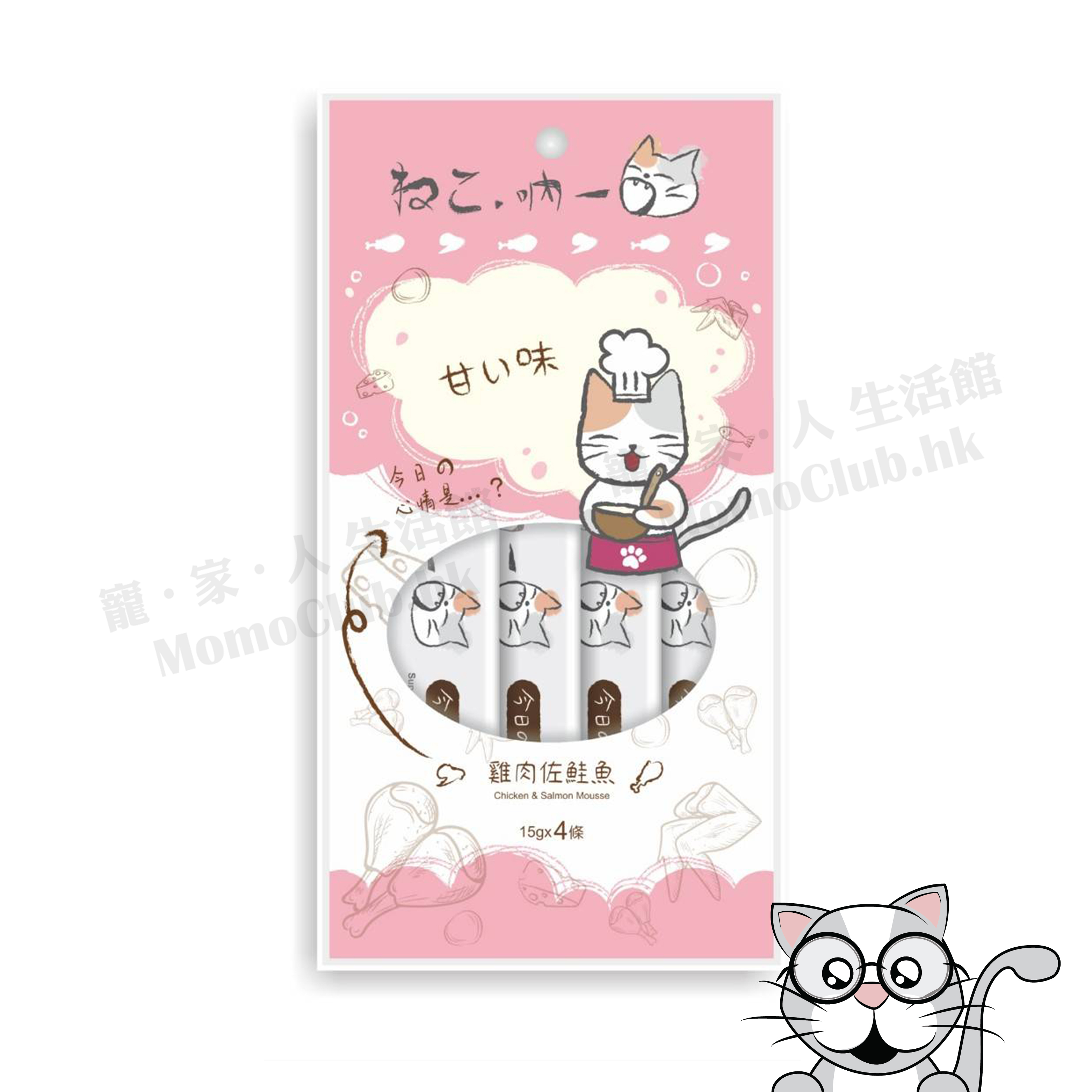 吶一口 - (貓肉泥) 雞肉佐鮭魚 15g x 4pcs