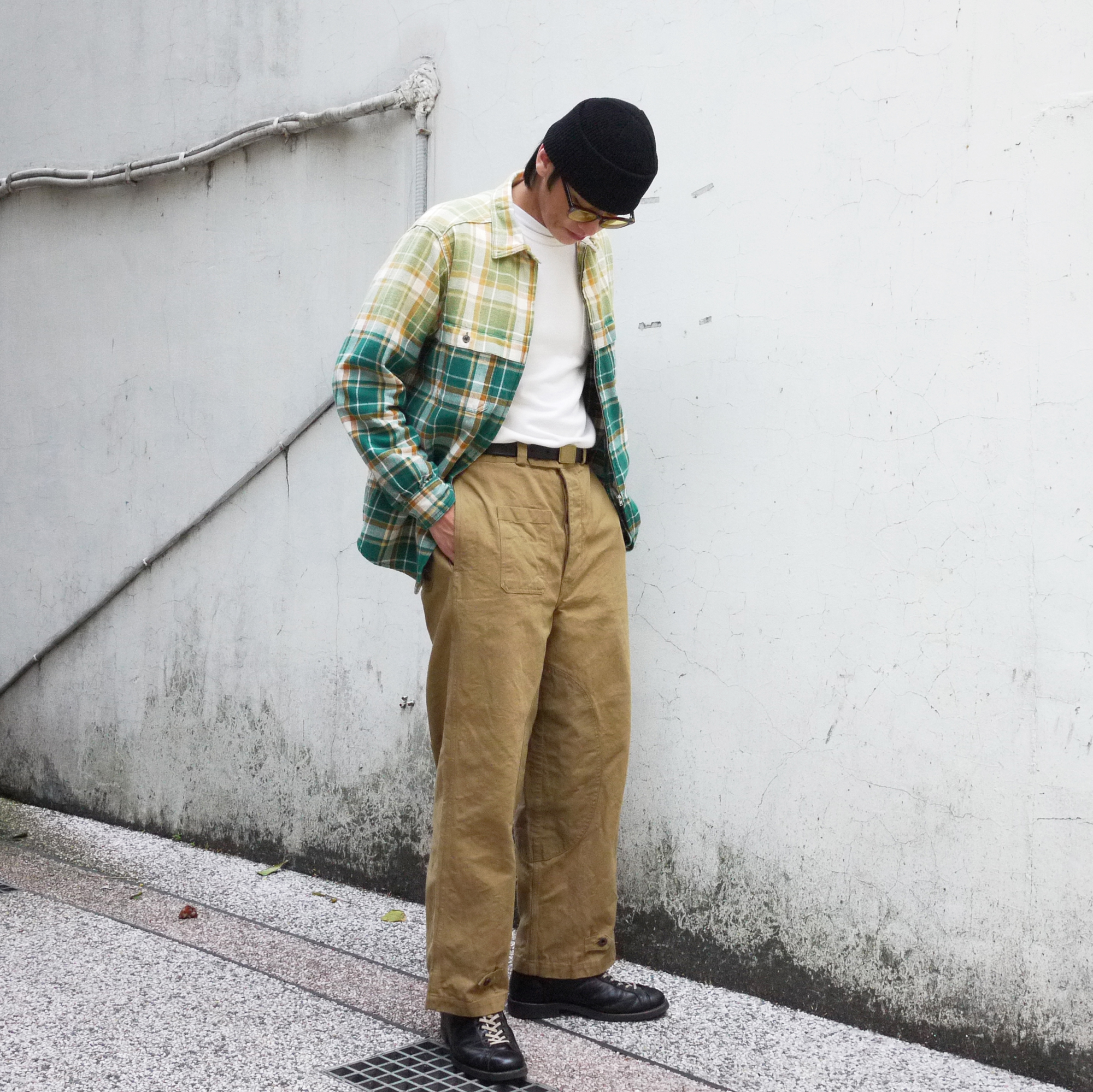 Nigel Cabourn - Motorcycle Shirt / Ozone Bleach Check